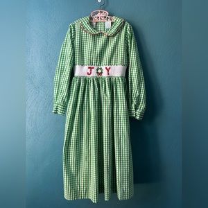 Southern Sunshine Smocked Christmas Dress Gingham size 8